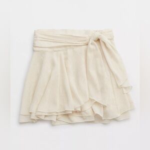 NEW Aerie Chiffon Wrap Mini Skirt Women S Vintage Vanilla